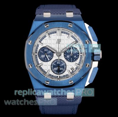 Super Clone LS Factory Audemars Piguet Royal Oak Offshore 26420 Blue Leather Strap Watch 